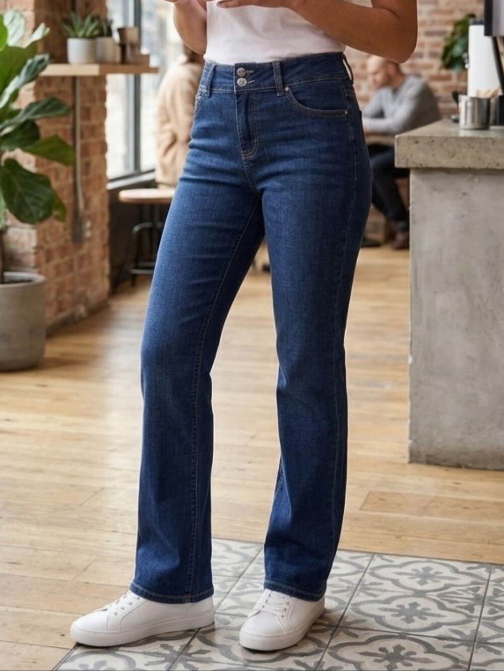 JCPenney Women's Blue Denim Boot-Cut Jeans